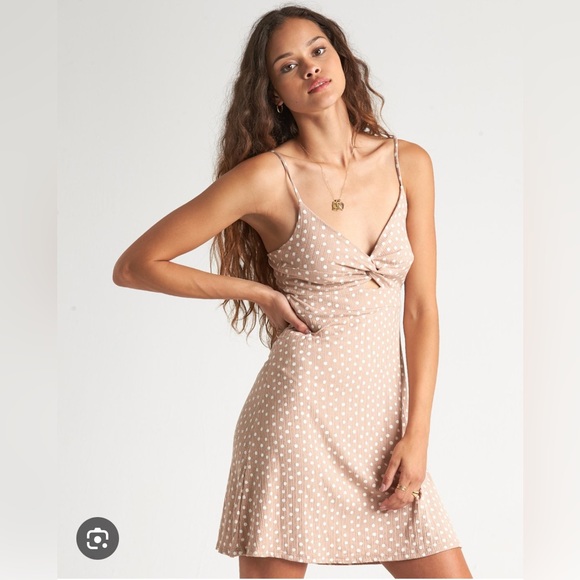 Billabong Dresses & Skirts - Billabong Brown Polka Dot Mini Dress
